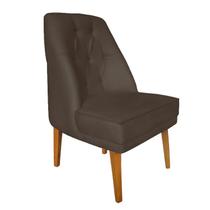 Cadeira Para Sala De Jantar Escritório Estofada Berlim Retro Suede Marrom Eli Móveis e Decoração