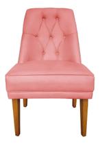 Cadeira Para Sala De Jantar Escritório Estofada Berlim Retro Suede Rosa Eli Móveis e Decoração