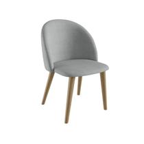 Cadeira para Sala de Jantar Escritório Estofada Madeira Maciça Ergonômica Ediane Cinza/Mel