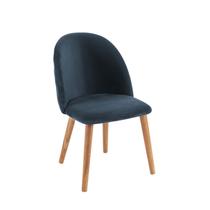 Cadeira para Sala de Jantar Escritório Estofada Madeira Maciça Ergonômica Ediane Yescasa Azul/Marinho