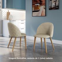 Cadeira para Sala de Jantar Escritório Estofada Madeira Maciça Ergonômica Ediane Yescasa Bege/Fendy Cadeira para Sala de Jantar Escritório Estofada Madeira Maciça Ergonômica Ediane Yescasa Bege/Fendy