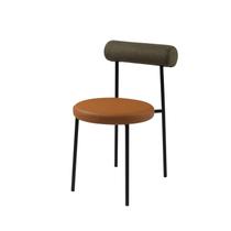 Cadeira para Sala de Jantar Escritório Redonda Estofada Base em Aço Roll