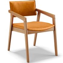 Cadeira Para Sala de Jantar Estar Living Giorgia L02 material sintético Whisky - Lyam Decor