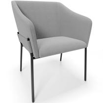 Cadeira Para Sala de Jantar Estar Living Olívia L02 Bouclê Cinza - Lyam Decor