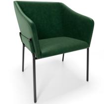 Cadeira Para Sala de Jantar Estar Living Olívia L02 material sintético Verde - Lyam Decor Cadeira Para Sala de Jantar Estar Living Olívia L02 material sintético Verde - Lyam Decor