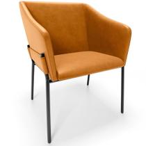 Cadeira Para Sala de Jantar Estar Living Olívia L02 material sintético Whisky - Lyam Decor