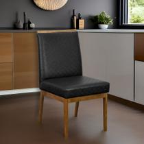 Cadeira para Sala de Jantar Madeira Maciça Tecido Sintetico Impermeavel Carol Casa Mobel