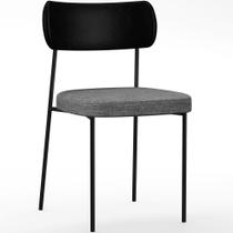 Cadeira Para Sala De Jantar Melina L02 Preto Cinza Escuro