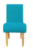 Cadeira Para Sala de Jantar Stela Pés palito Suede Azul Turquesa - D'Classe Decor