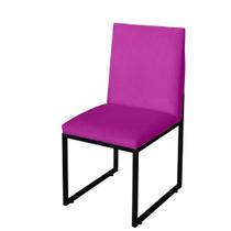 Cadeira Para Sala de Jantar Trendy Base Metálica Preto Suede Pink - Móveis Mafer