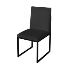 Cadeira Para Sala de Jantar Trendy Base Metálica Preto Suede Preto - Móveis Mafer