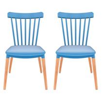 Cadeira para Sala de Jantar Windsor Pp Azul Aço