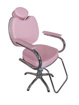 Cadeira Para Salão Cabeleireiro Fixa Hidráulica Rosa Bebê - Bueno Cadeiras