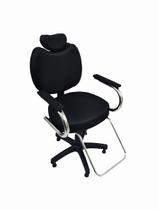 Cadeira Para Salão De Beleza Poltrona Luxo Preta 90x50cm