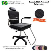 Cadeira para Salão de Beleza Profissional Cabeleireiro e Barbeiro Encosto Fixo com Regulagem de Altura Sobe e Desce Confortável Pistão a Gás