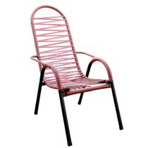 Cadeira para Varanda Fio Duplo Prata e Rosa Bebê Luxo Adulta - SHOP MOBILE