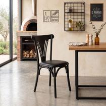 Cadeira Paris Luxo Sala de Jantar Cozinha Gourmet Estrutura Aço Design Moderno - Preta/preta