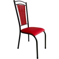 Cadeira Paris Preto Craquelado Assento Vermelho 3015 - Wj Design