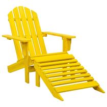 Cadeira Patio Adirondack VidaXL com madeira de abeto maciça otomana amarela Cadeira Patio Adirondack VidaXL com madeira de abeto maciça otomana amarela