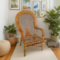 Cadeira Pavão em vime sem almofada