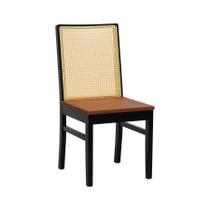Cadeira Pérola Madeira Maciça com Telinha - Preto