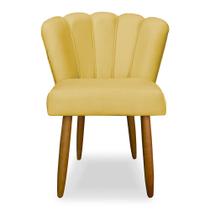 Cadeira Pétala Decorativa Sala Quarto Escritório Veludo Amarelo - Ninho Decor