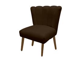 Cadeira Pétala Flor Para Sala De Estar Penteadeira Salão Suede Marrom