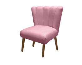 Cadeira Pétala Flor Para Sala De Estar Penteadeira Salão Suede Rosa Bebê - Kibarato Móveis