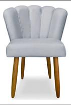 Cadeira Pétala Sala de Estar, Salão Beleza, Luxo Conforto e Elegância - Suede- (Cinza) - JRC Móveis