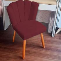 Cadeira Pétala Veludo Bordô Decorativa, Poltrona Sala de Estar, Salão, Quarto, Estética - Pratikza Cadeira Pétala Veludo Bordô Decorativa, Poltrona Sala de Estar, Salão, Quarto, Estética - Pratikza