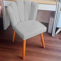 Cadeira Pétala Veludo Cinza Decorativa, Poltrona Sala de Estar, Salão, Quarto, Estética - Pratikza Cadeira Pétala Veludo Cinza Decorativa, Poltrona Sala de Estar, Salão, Quarto, Estética - Pratikza