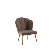 Cadeira Petala Veludo Fendi Base Aço Dourado 85x64x63 cm Daf