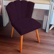 Cadeira Pétala Veludo Roxo Decorativa, Poltrona Sala de Estar, Salão, Quarto, Estética - Pratikza Cadeira Pétala Veludo Roxo Decorativa, Poltrona Sala de Estar, Salão, Quarto, Estética - Pratikza