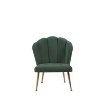 Cadeira Petala Veludo Verde Base Aço Dourado 85x64x63 cm Daf