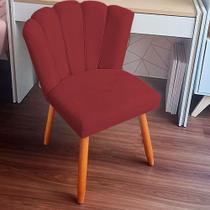 Cadeira Pétala Veludo Vermelho Decorativa, Poltrona Sala de Estar, Salão, Quarto, Estética - Pratikza Cadeira Pétala Veludo Vermelho Decorativa, Poltrona Sala de Estar, Salão, Quarto, Estética - Pratikza