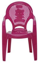 Cadeira Plástica Com Braços Estampa Catty Rosa Tramontina