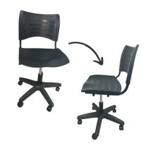 Cadeira Plástica confortável preta escritório giratória