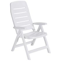 Cadeira plastica dobravel com bracos iracema branca com encosto alto - TRAMONTINA