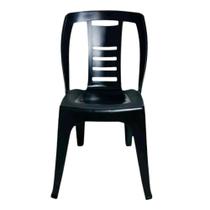 Cadeira Plástica Dolfin Preta Empilhável Resistente