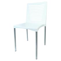 Cadeira Plástica Elegance Merconplas Pernas em Alumínio Moderna Resistente Versátil Casa Escritório Com AntiUV Até 140kg