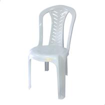 Cadeira Plástica Empilhável Polipropileno Reforçada Branca 154kg