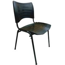 Cadeira Plástica Empilhável preta confortável escritório bar - SD