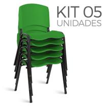 Cadeira Plástica Fixa Kit 5 A/E Verde Lara Cadeira Plástica Fixa Kit 5 A/E Verde Lara
