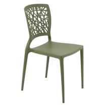Cadeira Plástica Forte Verde Oliva Decorada Tramontina Joana Cadeira Plástica Forte Verde Oliva Decorada Tramontina Joana