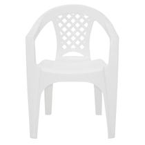 Cadeira plastica iguape Bistro Tramontina com braço branca