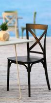Cadeira Plástica Jardim Varanda Robust Cross 88x45 cm preta resistente Ideal para ambientes externos e interno Cadeira Plástica Jardim Varanda Robust Cross 88x45 cm preta resistente Ideal para ambientes externos e interno
