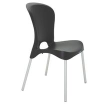 Cadeira plastica jolie preta com pernas de aluminio anodizadas - TRAMONTINA