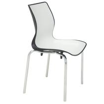 Cadeira plastica maja bi-color preta e branca com pernas de alumino polidas - TRAMONTINA