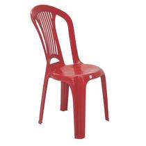 Cadeira plastica monobloco atlantida economy vermelha - TRAMONTINA
