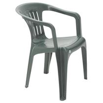 Cadeira plastica monobloco com bracos atalaia verde - TRAMONTINA